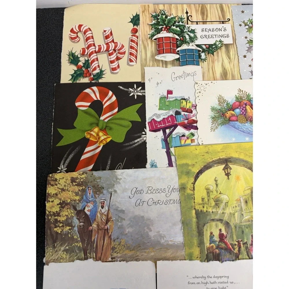 Vintage Retro Christmas Cards Fronts ONLY 1950s 1960s Scrapbooking Crafts 50+
